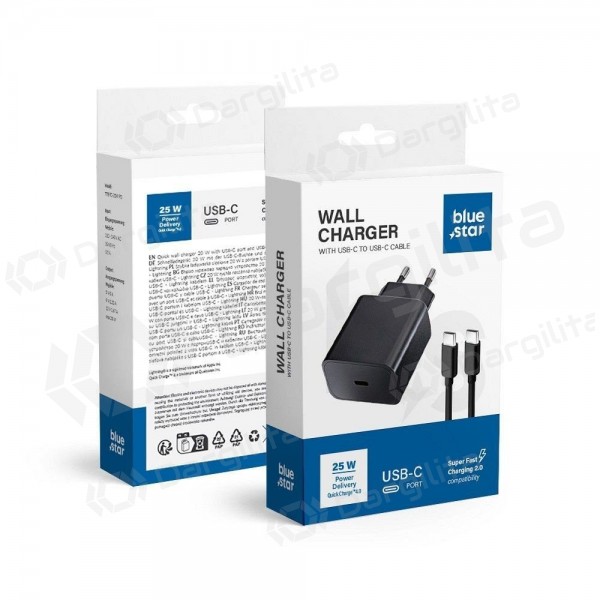 Telefono įkroviklis Blue Star TFB-TC-25WPD 25 W USB-C PD QC juodas