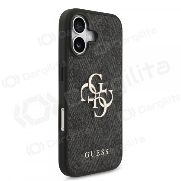 Apple iPhone 17 dėklas "Guess PU 4G Metal Logo" (pilkas)