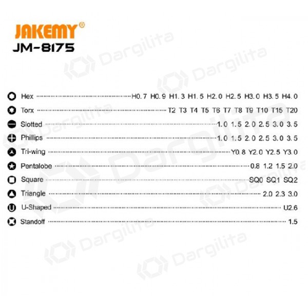 Atsuktuvas (50 antgaliai) Jakemy JM-8175