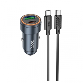 Automobilinis telefono įkroviklis Hoco Z57A 30 W USB-C + USB-A su USB-C laidu 1 m