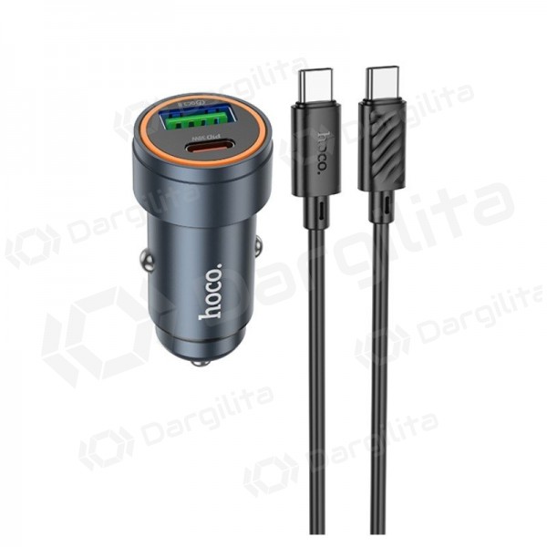 Automobilinis telefono įkroviklis Hoco Z57A 30 W USB-C + USB-A su USB-C laidu 1 m