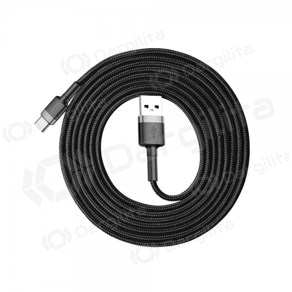 USB kabelis Baseus Cafule Type-C 2.0m 2.0A (pilkas-juodas) CATKLF-CG1