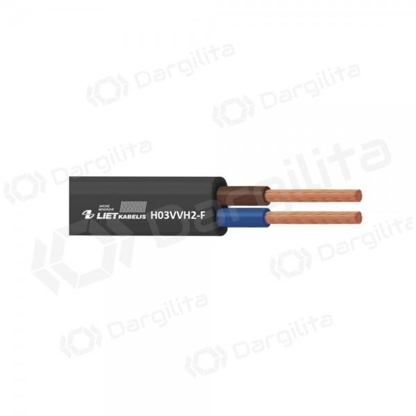 OMYp varinis daugiavielis plokščias Lietkabelis kabelis (2x1, juodas, 100m)