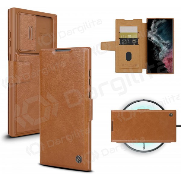Samsung Galaxy A14 dėklas „Nillkin Leather“ (rudas) Samsung Galaxy A14 dėklas „Nillkin Leather“ (rudas)