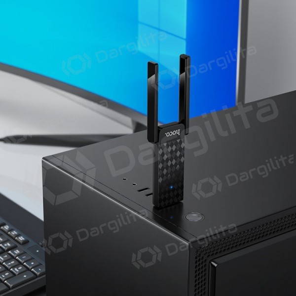 USB Wi-Fi adapteris Hoco HI34 USB 3.0 Wi-Fi 6 juodas