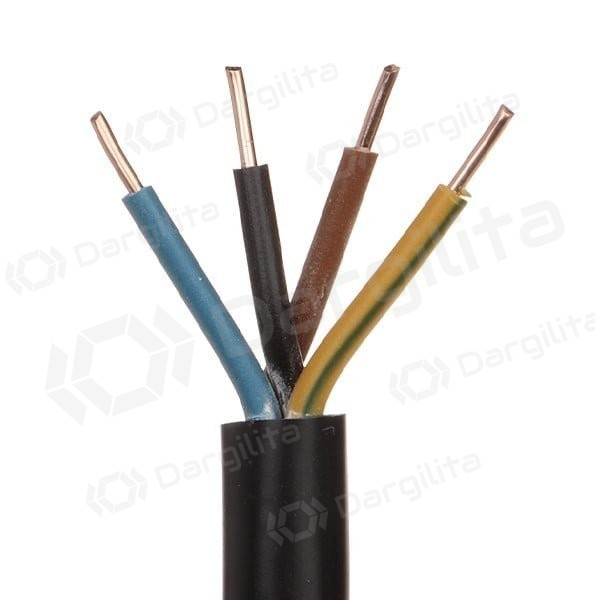 Lietkabelis OMY maitinimo kabelis 4x0.75mm2 (juodas, 100m)