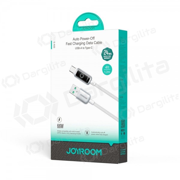 USB-C laidas Joyroom S-A55 StarFlight USB-A į USB-C 1.2 m 66 W baltas