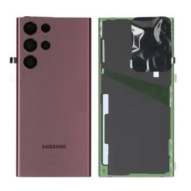 Samsung S908 Galaxy S22 Ultra galinis baterijos dangtelis (Burgundy) (naudotas grade A, originalus)