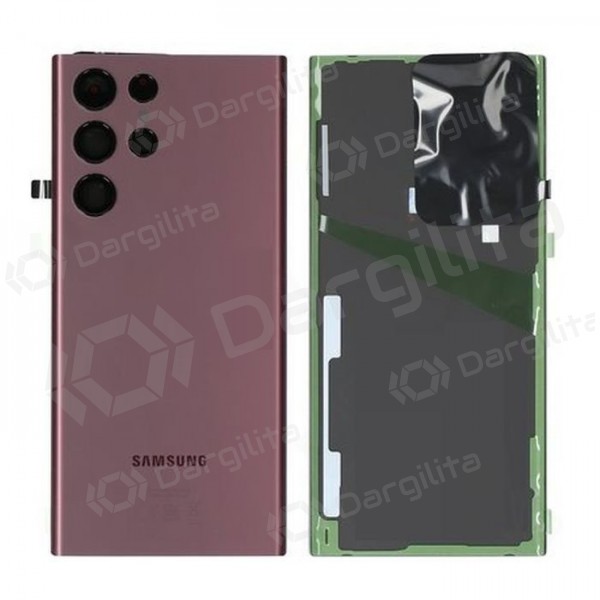 Samsung S908 Galaxy S22 Ultra galinis baterijos dangtelis (Burgundy) (naudotas grade A, originalus)