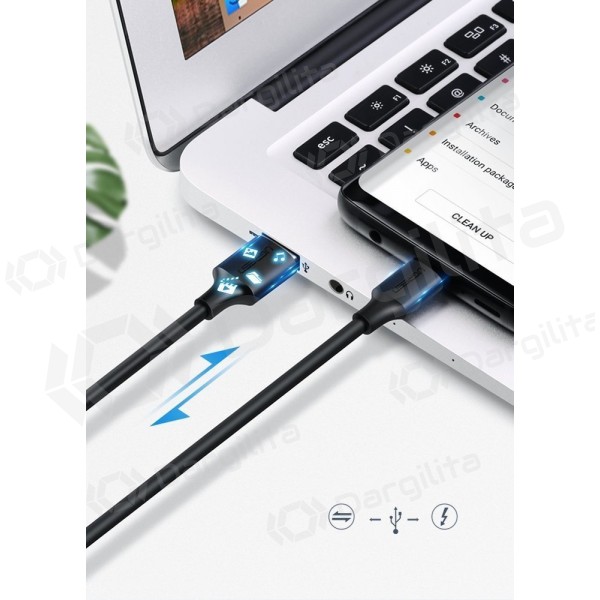 USB-C laidas Ugreen US287 USB-A į USB-C 1 m 3 A juodas