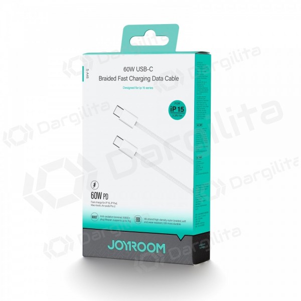 USB-C laidas Joyroom S-A45 USB-C į USB-C 1 m 60 W baltas