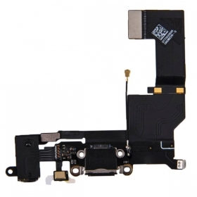 Apple iPhone SE įkrovimo lizdo, mikrofono ir audio lizdo lanksčioji jungtis (juoda)