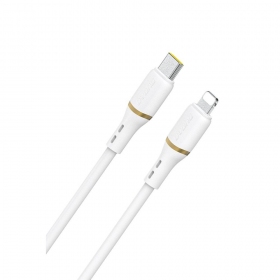 Lightning laidas Dudao L25X USB-C į Lightning 1 m 30 W baltas