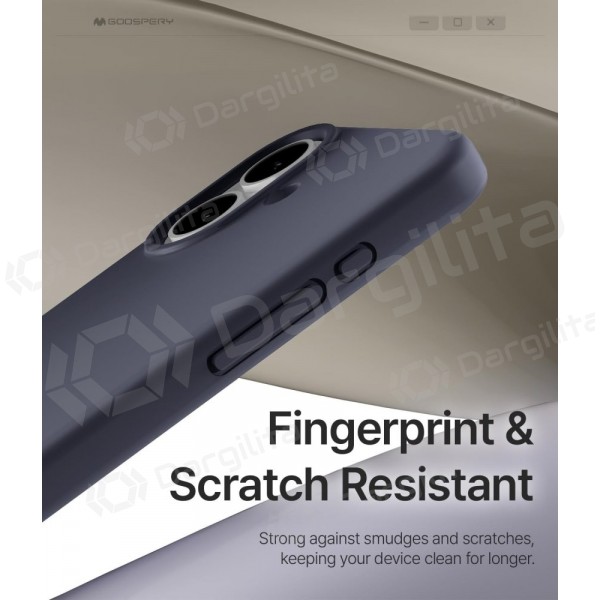 Apple iPhone 17 dėklas Mercury "Pure Magsafe Silicon Case" tamsiai mėlynas