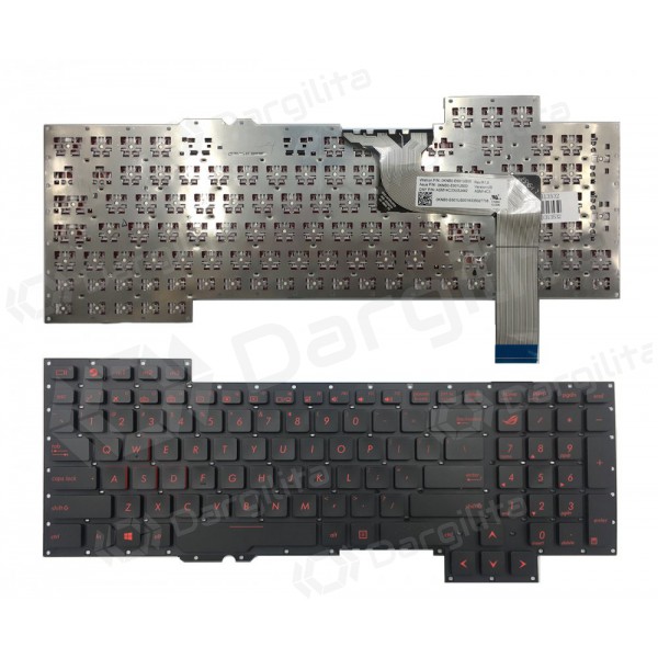ASUS: ROG G751, G751J, G751JL, G751JM, G751JT, G751JY klaviatūra
