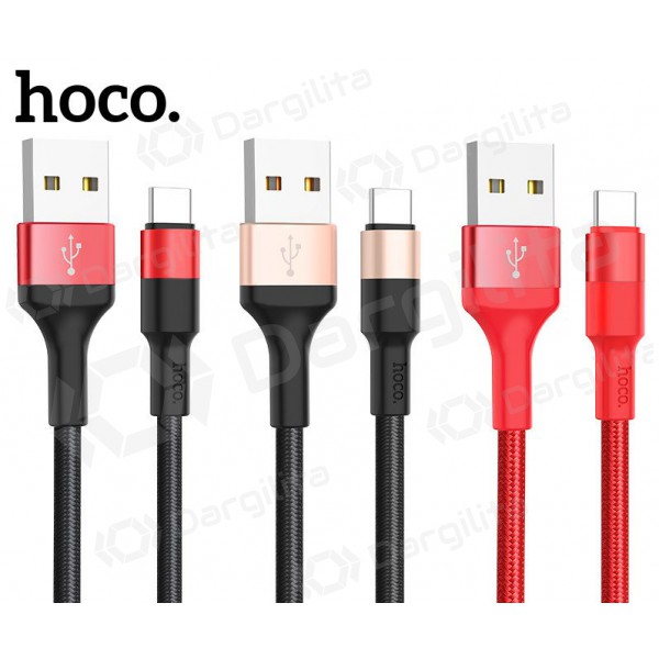 USB kabelis Hoco X26 Type-C 1.0m (juodas / auksinis)