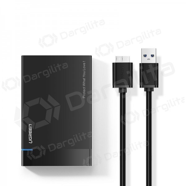 2.5" HDD SSD adapteris Ugreen US221 + 0.5m cable juodas