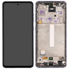 Samsung Galaxy A52 4G / A52 5G ekranas (violetinis) (su rėmeliu) (OLED)