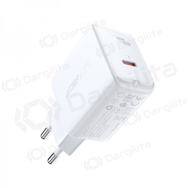 Telefono įkroviklis Acefast A1 20 W USB-C PD PPS QC4+ AFC FCP baltas
