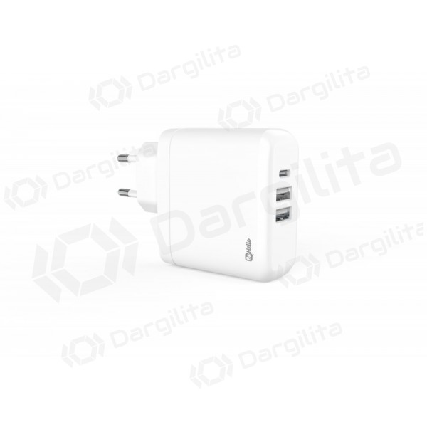 Įkroviklis BeHello USB-C 45W PD + 2 USB (baltas)