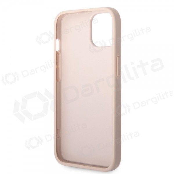 Apple iPhone 14 dėklas "Guess PU 4G Metal Logo" (rožinis)