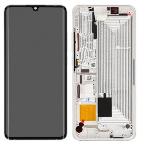 Xiaomi Mi Note 10 / Mi Note 10 Pro / Mi Note 10 Lite ekranas (baltas) (su rėmeliu) (service pack) (originalus)