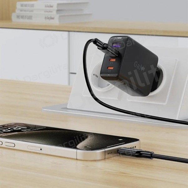 USB-C laidas Acefast C17-04 USB-A į USB-C 1.2 m 3A juodas