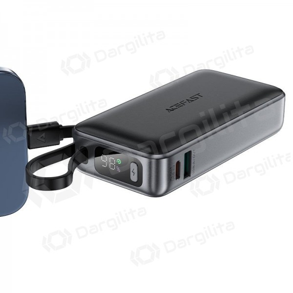 Išorinė baterija (Power Bank) Acefast M7-10000 10000 mAh PD 30 W su laidu, juoda
