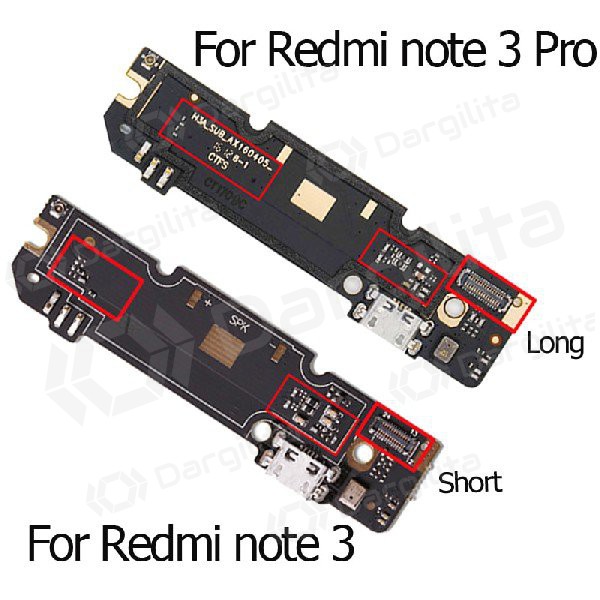 Xiaomi Redmi Note 3 Pro įkrovimo lizdo ir mikrofono jungtis