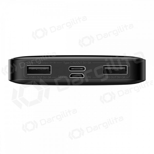 Išorinė baterija Power Bank Baseus Bipow Type-C PD+2xQuick Charge 3.0 15W 10000mAh juoda PPBD050001 Išorinė baterija Power Bank Baseus Bipow Type-C PD+2xQuick Charge 3.0 15W 10000mAh juoda PPBD050001