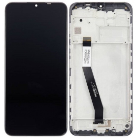 Xiaomi Redmi 9 ekranas (juodas) (su rėmeliu) (Premium)