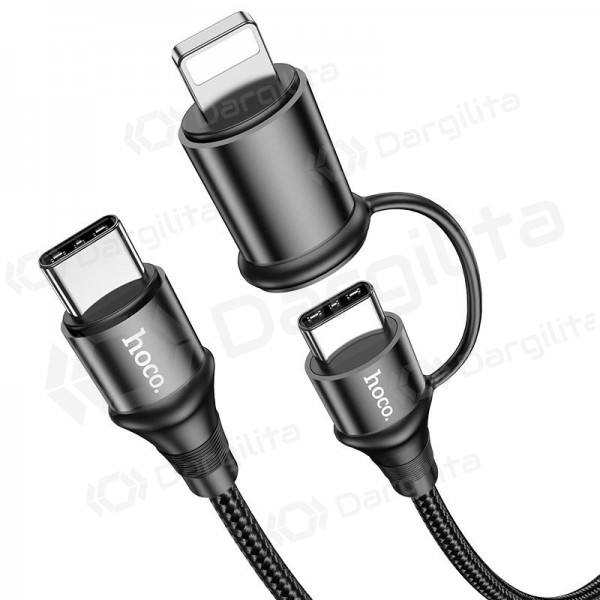 USB kabelis Hoco X50 2-in-1 Exquisito Type-C - Type-C / Lightning 1.0m (juodas)
