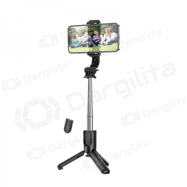 Asmenukių lazda trikojis Hoco K17 Mini telefonui 750 mm Bluetooth juoda