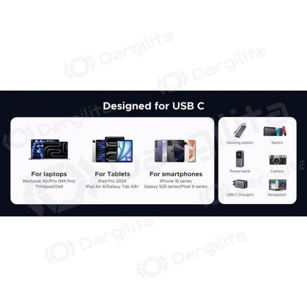 USB-C laidas Ugreen L706 USB-C į USB-C 1 m 240 W juodas