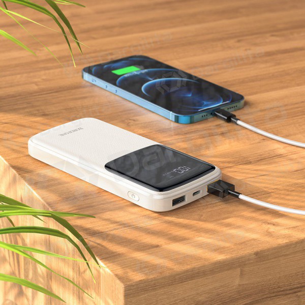 Išorinė baterija Power Bank Borofone BJ17 2xUSB 10000mAh balta Išorinė baterija Power Bank Borofone BJ17 2xUSB 10000mAh balta