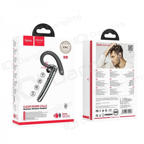 Bluetooth laisvų rankų įranga Hoco S19 Bluetooth juoda