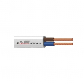 Lankstus kabelis Lietkabelis OMYp 2x1.0 mm² varinis PVC CPR Eca 300 V 100 m ritė