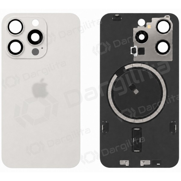 Apple iPhone 15 Pro galinis dangtelis (baltas) (Premium)