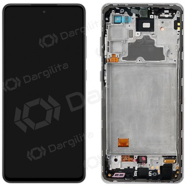 Samsung Galaxy A725 A72 4G / A726 5G 2021 ekranas (juodas) (su rėmeliu) (naudotas grade A, originalus)