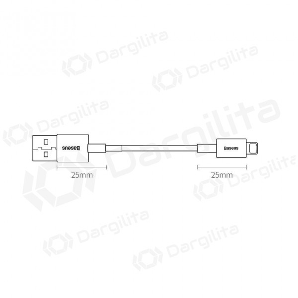 USB kabelis Baseus Superior Lightning 2.4A 0.25m (baltas) CALYS-02