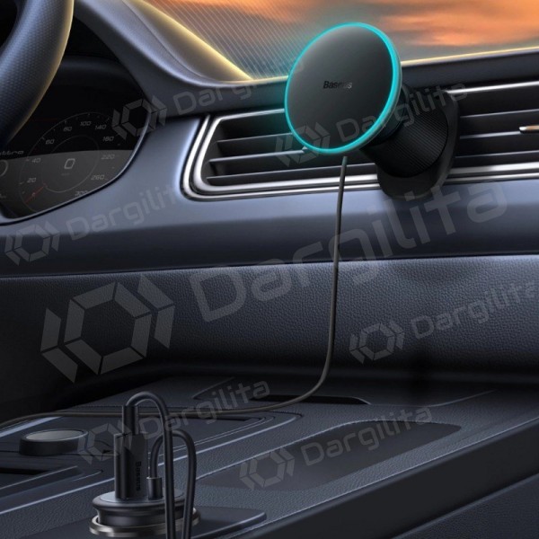 Automobilinis telefono laikiklis su belaidžiu įkrovimu Baseus CW01 MagSafe 15 W į ventiliacijos groteles