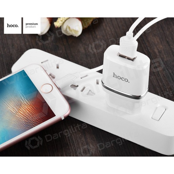 Įkroviklis HOCO C11 Smart USB + lightning (5V 1A) (baltas)