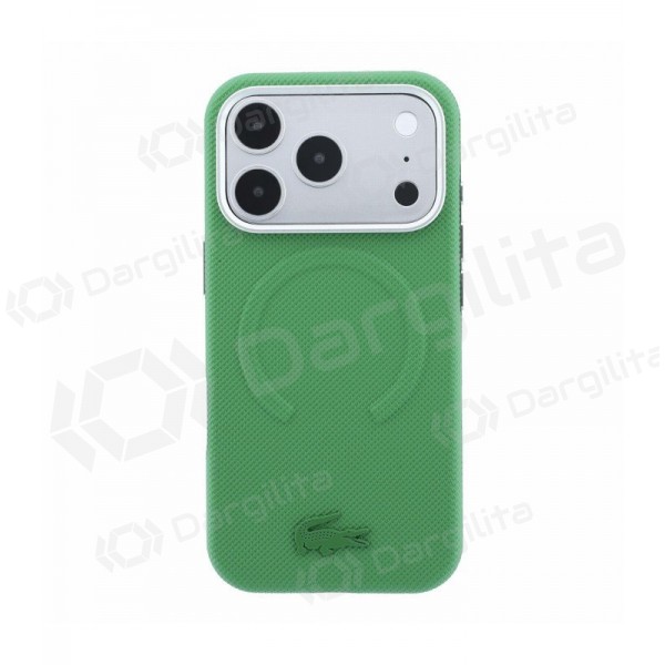 Apple iPhone 18 Pro Max dėklas "Lacoste PVC Petit Pique Semi Wrap Embossed MagSafe" (žalias)