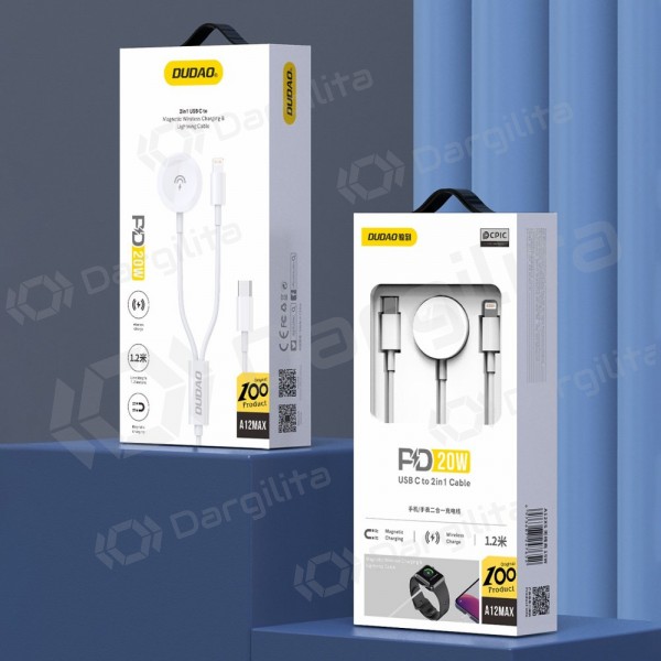 USB-C laidas Dudao A12MAX-2in1 USB-C į iWatch / Lightning 1.2 m