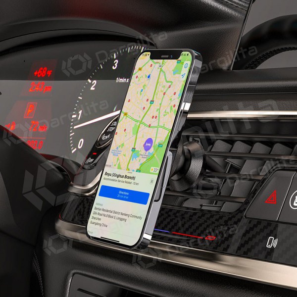 Automobilinis Universalus telefono laikiklis Hoco CA81 attaches to ventilation grilles, magnetic, juodas