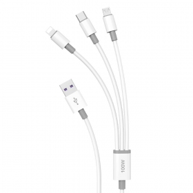 USB laidas Dudao L8s-3in1 USB-A į USB-C / Micro USB / Lightning 1.2 m
