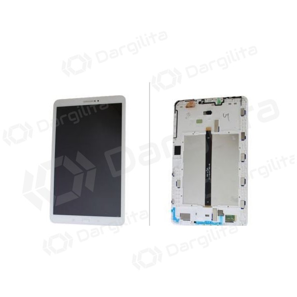 Samsung SM-T580 / T585 Tab A 10.1 (2016) LCD ekranas su liečiamu stikliuku (baltas) (naudotas Grade A, originalus)