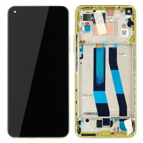 Xiaomi Mi 11 Lite 4G / Mi 11 Lite 5G ekranas (geltonas) (su rėmeliu) (originalus)
