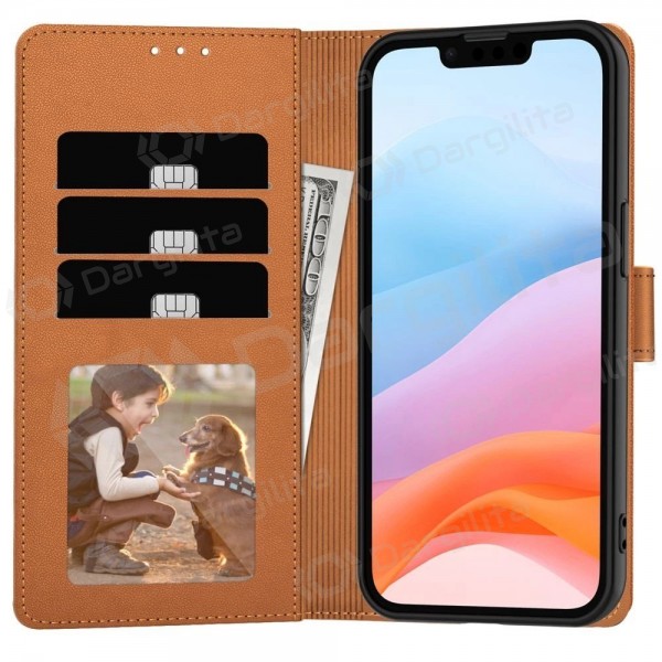 Samsung Galaxy A57 dėklas "Fancy Wallet" (rudas)
