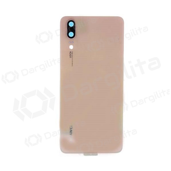 Huawei P20 galinis baterijos dangtelis rožinis (Pink Gold) (naudotas grade C, originalus)